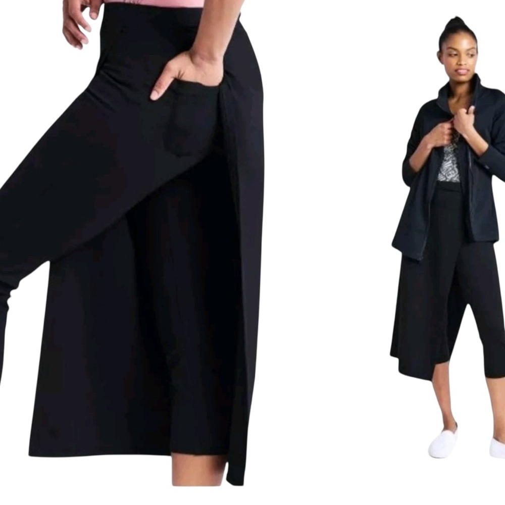 BETABRAND The Sassiest Pants Capris Midi Skirt Overlay in Black - Picture 14 of 14